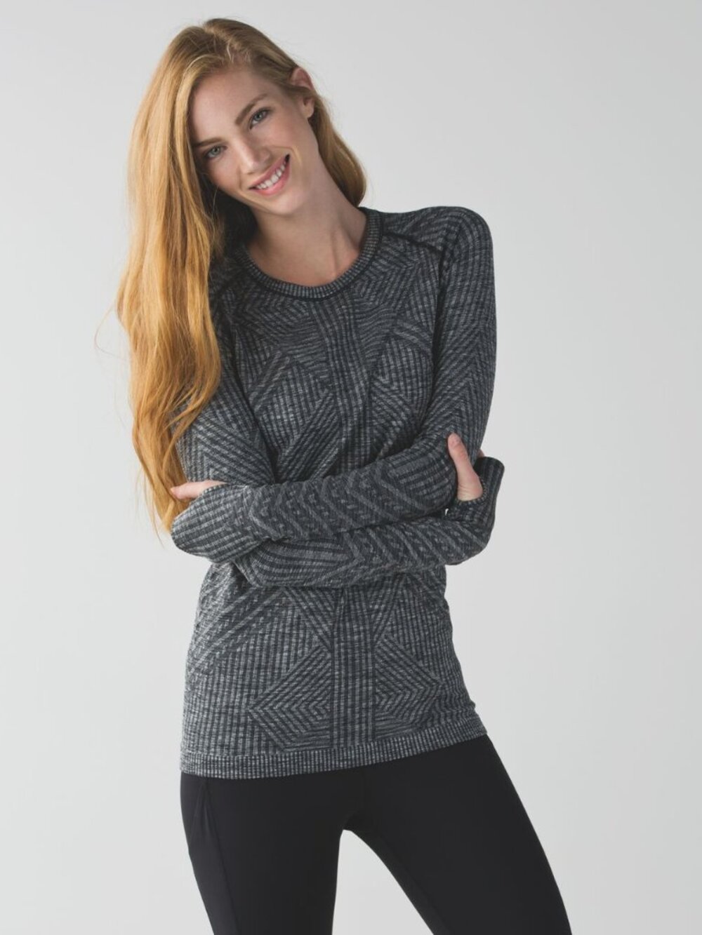Lululemon Rest Less Pullover Long Sleeve Top Heathered Black Womens Size 6